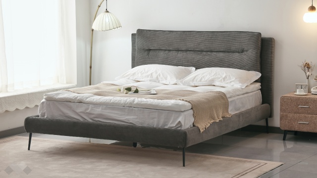Тапицирана спалня 160/200 Нарелия с включен матрак Sleep Nuvia 160/200 сив