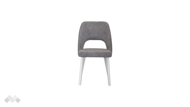 Трапезен стол Алия сив с бяло - МебелМаг Трапезен стол Алия сив с бяло