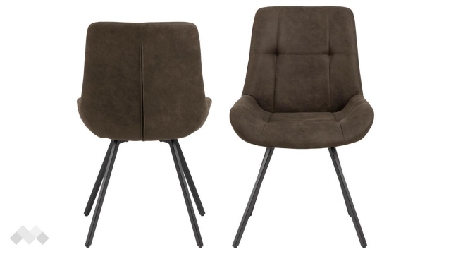 Трапезен стол Уейлър тъмно кафяв - МебелМаг Трапезен стол Уейлър тъмно кафяв