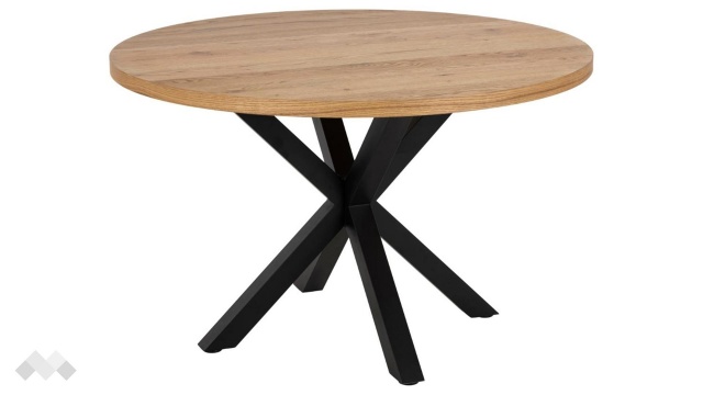 Трапезна маса Хевън неразтегателни дъб натурал с черна стомана