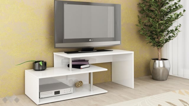 ТВ шкаф Дафни бял гланц - МебелМаг ТВ шкаф Дафни бял гланц