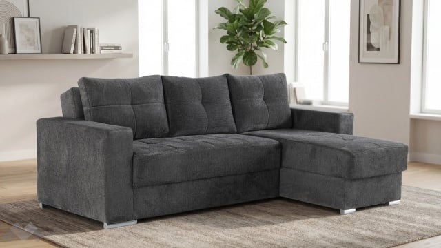 Ъглов диван Алтеа универсален ъгъл графит - МебелМаг Ъглов диван Алтеа универсален ъгъл графит