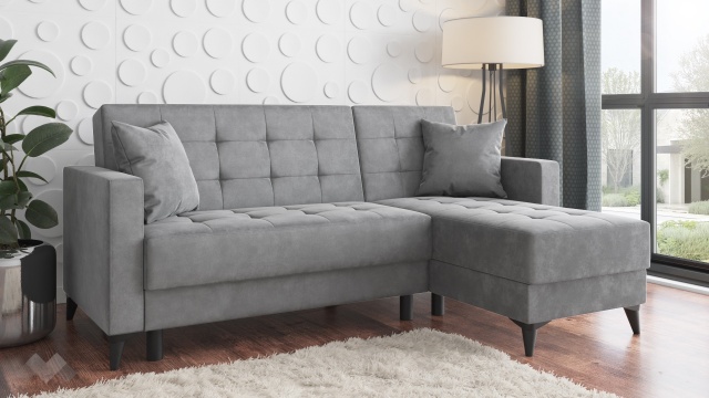 Ъглов диван Амалия универсален ъгъл сив