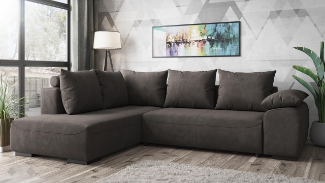 Ъглов диван Билбао с посока кафяв