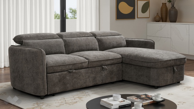 Ъглов диван Ерго универсален кафяв