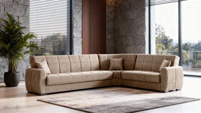 Ъглов диван Гранд универсален ъгъл кафяв - МебелМаг Ъглов диван Гранд универсален ъгъл кафяв