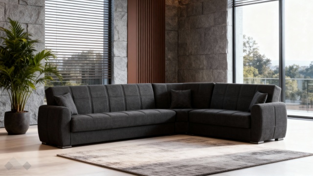 Ъглов диван Гранд универсален ъгъл сив