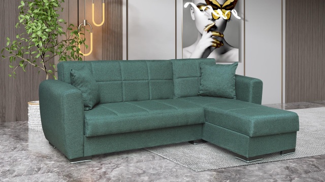 Ъглов диван Лагос универсален зелен