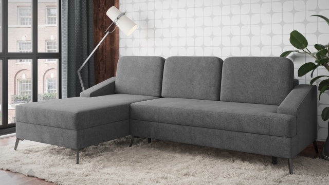 Ъглов диван Латвия с посока сив