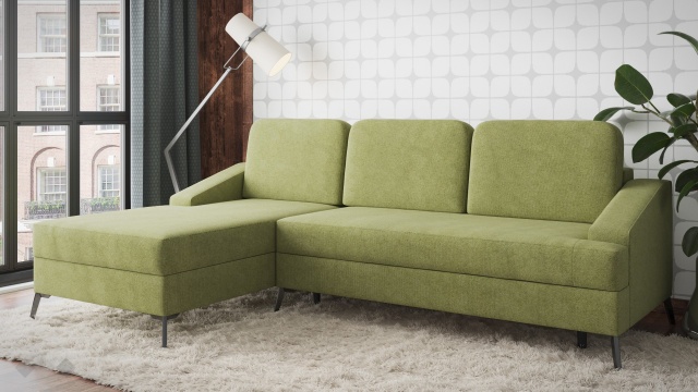 Ъглов диван Латвия с посока зелен