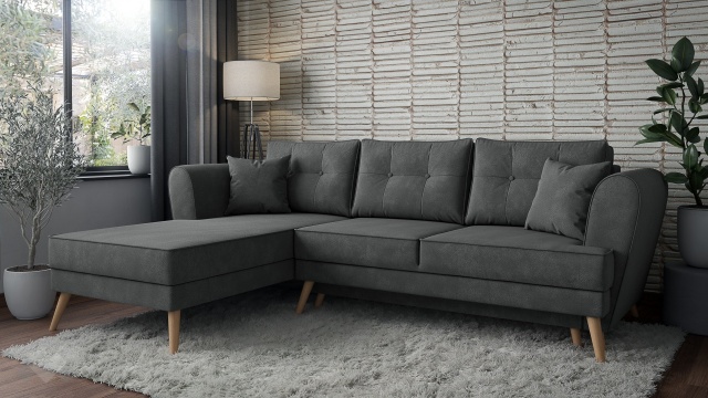 Ъглов диван Марлен с посока графит