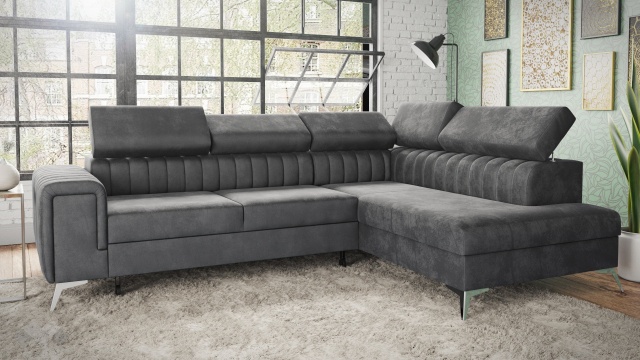 Ъглов диван Монблан с посока сив