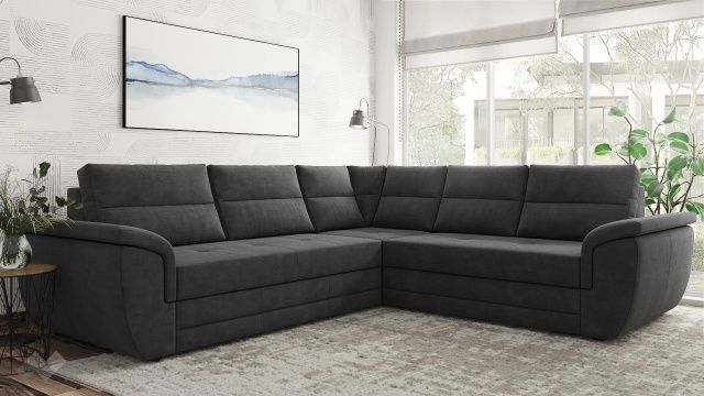 Ъглов диван Моника с посока графит