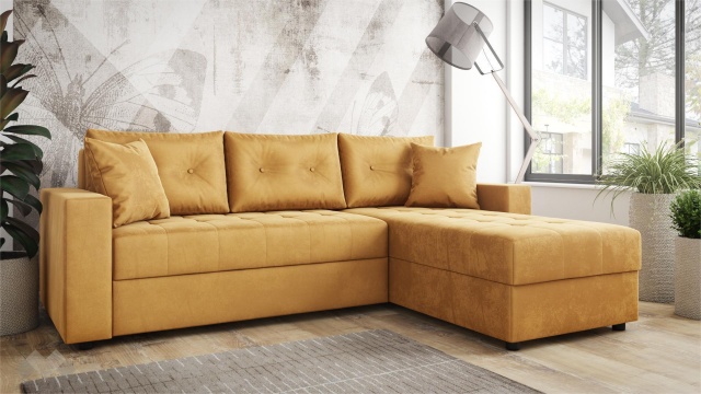 Ъглов диван Сингъл с посока горчица - МебелМаг Ъглов диван Сингъл с посока горчица