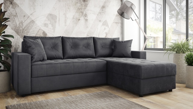 Ъглов диван Сингъл с посока сив - МебелМаг Ъглов диван Сингъл с посока сив