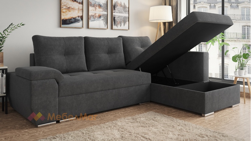 Ъглов диван Милан с посока графит - изглед 3