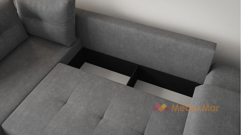 Ъглов диван Милан с посока сив - изглед 4