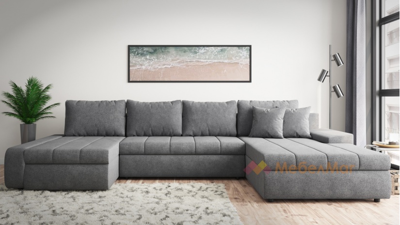 Ъглов диван Мадрид с посока сив - изглед 1