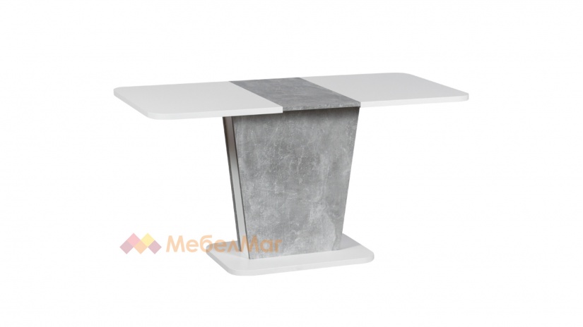 Трапезна маса Калипсо разтегателна бяло с бетон - изглед 2