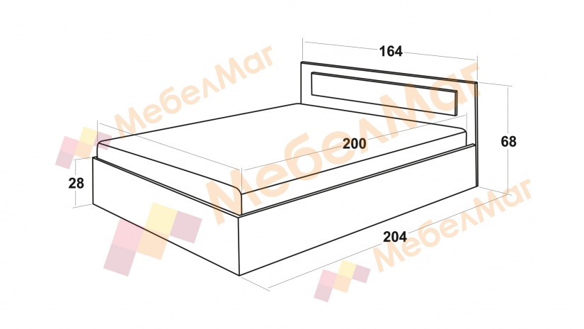 Спалня 160/200 Жизел с включен матрак Бонел 160/200 антрацит с дъб сонома - изглед 2