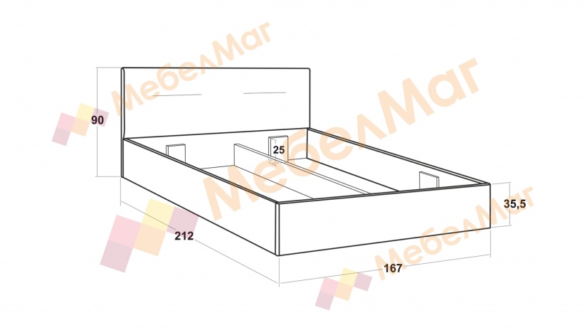 Тапицирана спалня 160/200 Фиорела с включен матрак Бонел 160/200 графит - изглед 6