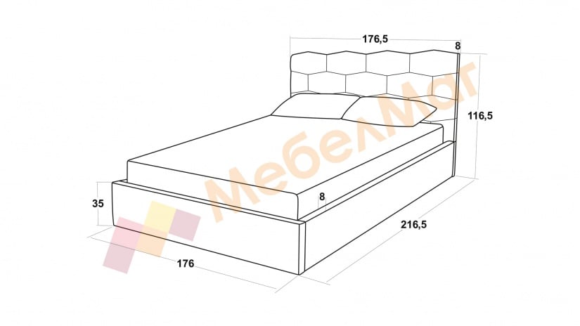 Тапицирана спалня Сияна с включен матрак Бонел 160/200 сива - изглед 4