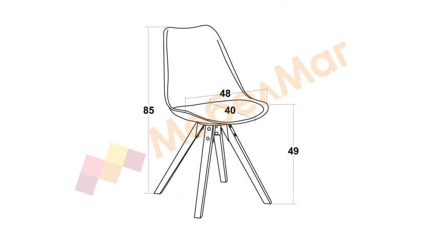 Трапезен стол Дима сив - изглед 9