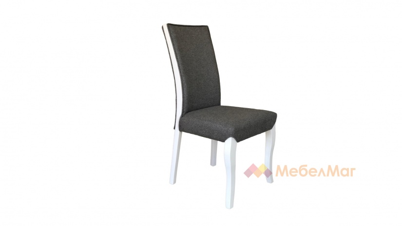 Трапезен стол Лена сив с бяло - изглед 2