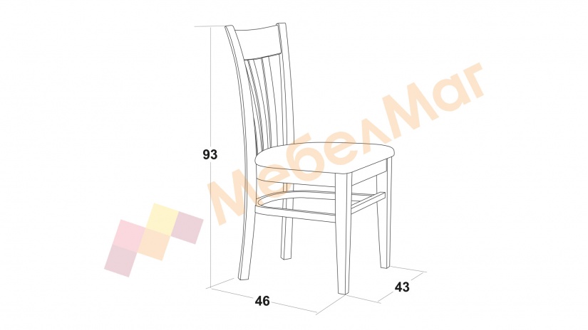 Трапезен стол Нора венге - изглед 3