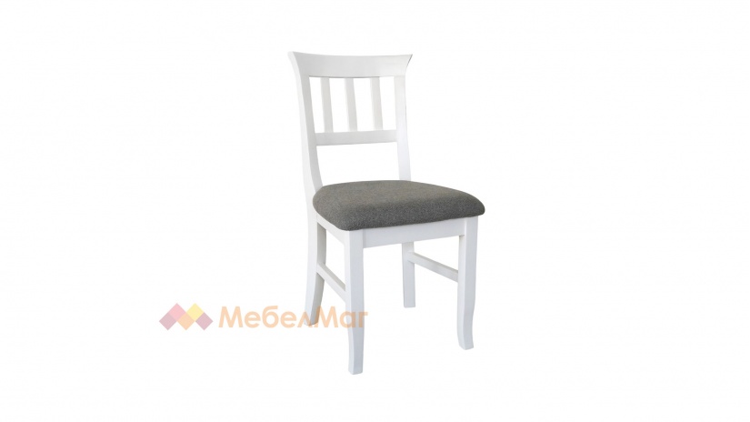 Трапезен стол Вагнер сив с бяло - изглед 1