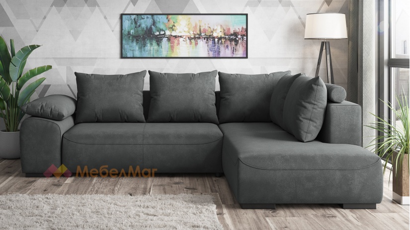 Ъглов диван Билбао с посока графит - изглед 2