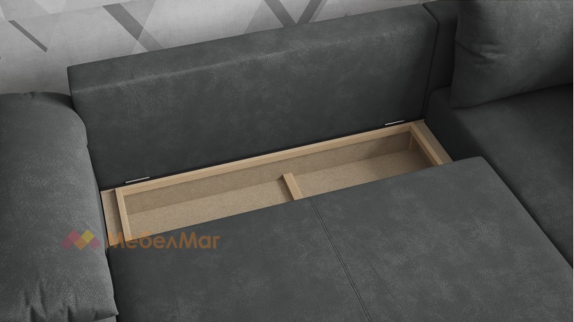 Ъглов диван Билбао с посока графит - изглед 3