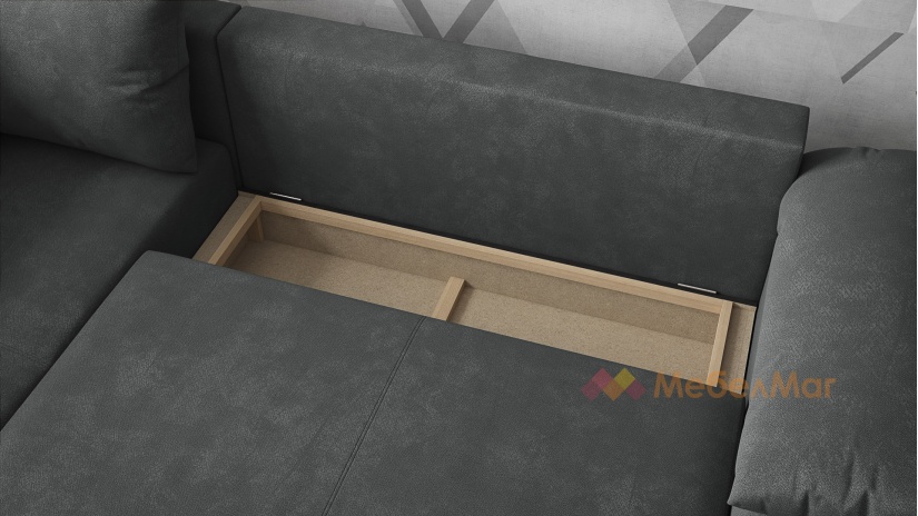 Ъглов диван Билбао с посока графит - изглед 3