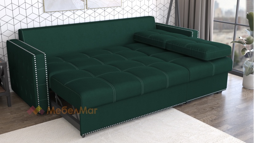 Ъглов диван Леонардо универсален зелен - изглед 4