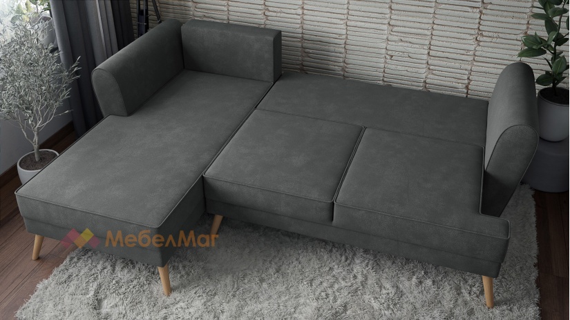 Ъглов диван Марлен с посока графит - изглед 4