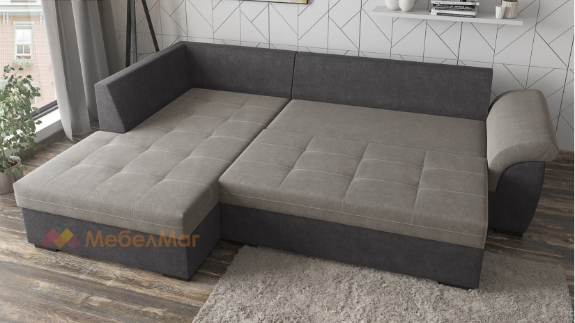 Ъглов диван Астерикс с посока графит със сиво - изглед 5