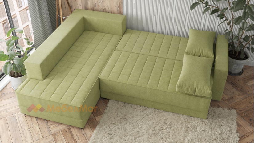 Ъглов диван Били с посока зелен - изглед 5