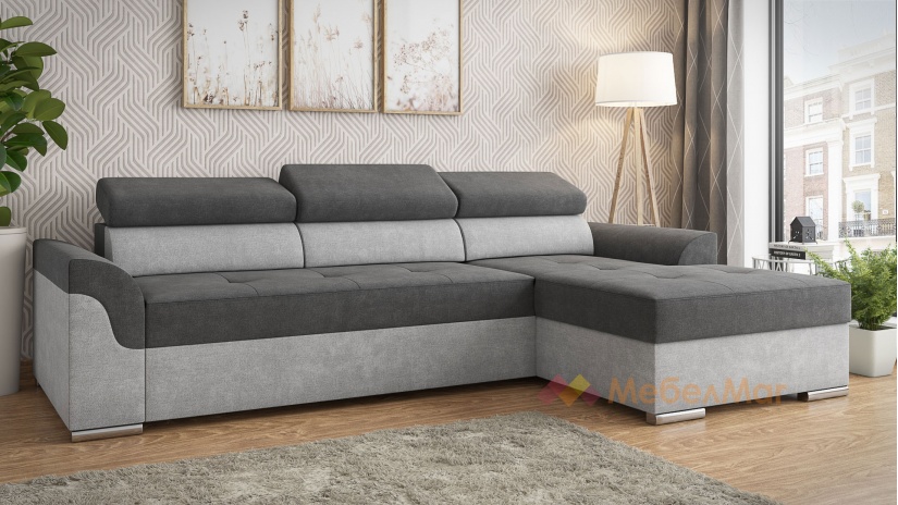 Ъглов диван Болеро с посока графит със сиво - изглед 2