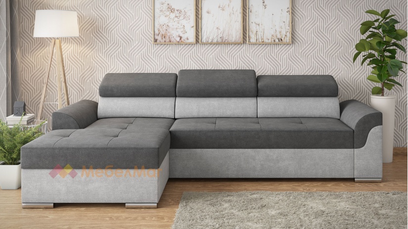 Ъглов диван Болеро с посока графит със сиво - изглед 1