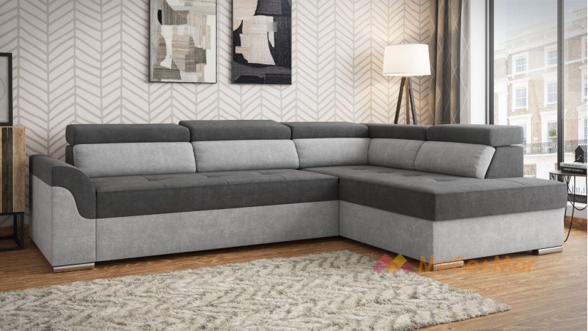 Ъглов диван Болеро XL с посока графит със сиво - изглед 2