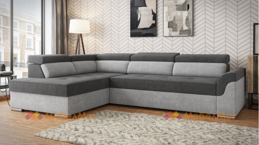 Ъглов диван Болеро XL с посока графит със сиво - изглед 2