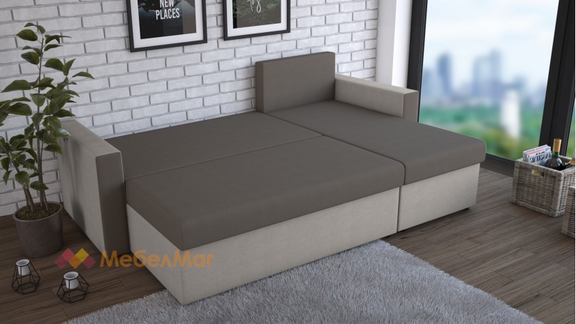 Ъглов диван Джулия универсален графит със сиво - изглед 3