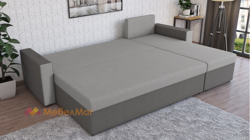 Ъглов диван Джулия XL универсален сиво с графит - изглед 3