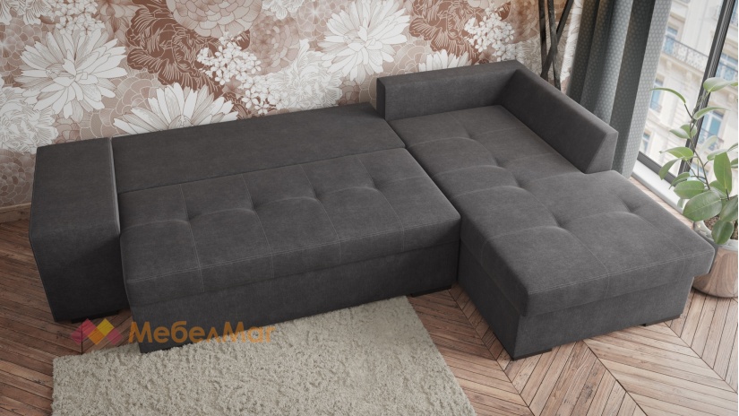 Ъглов диван Кристина с посока графит със сиво - изглед 5
