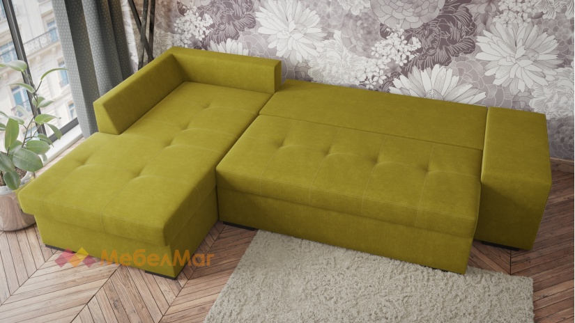 Ъглов диван Кристина с посока зелен със сиво - изглед 5