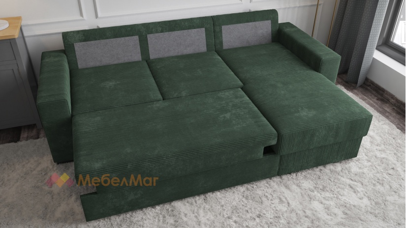Ъглов диван Маги с посока зелен - изглед 4