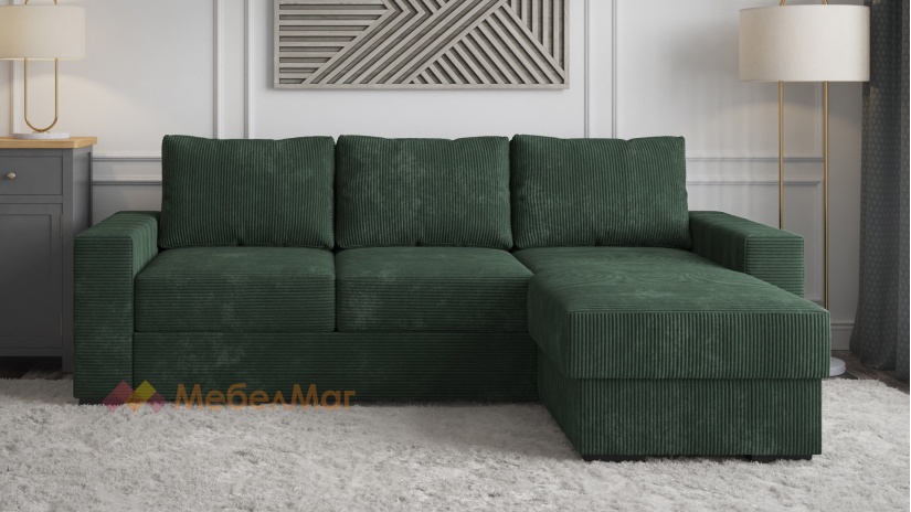 Ъглов диван Маги с посока зелен - изглед 2