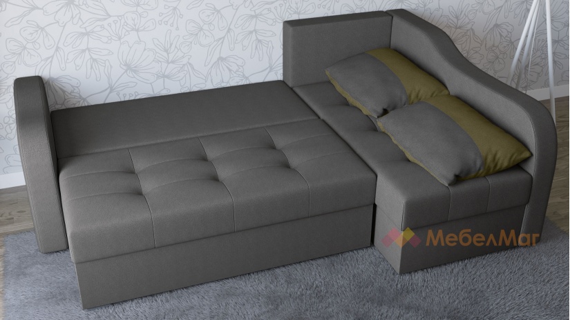 Ъглов диван Масина с посока сив със зелено - изглед 5