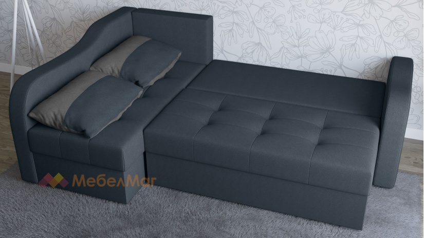 Ъглов диван Масина с посока син със сиво - изглед 5
