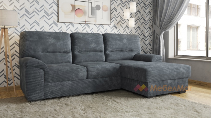 Ъглов диван Миранда с посока сив - изглед 1